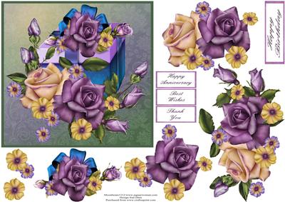 Gift Box and Roses Step by Step