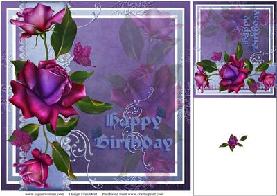 Mirrored Twilight Roses Topper and Gift Tag
