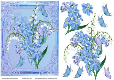 Blue and White and Butterflies Step by Step