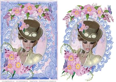 A Portrait in Pink and Blue Quick Card