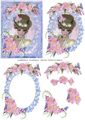 A Portrait in Pink and Blue Step by Step