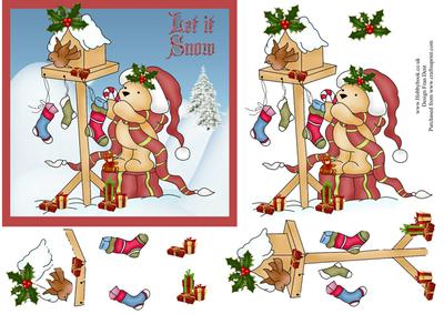 Teddy Shares Christmas with the Birds