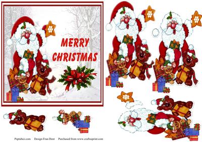 Merry Christmas from Santa and the Gang with Decoupage