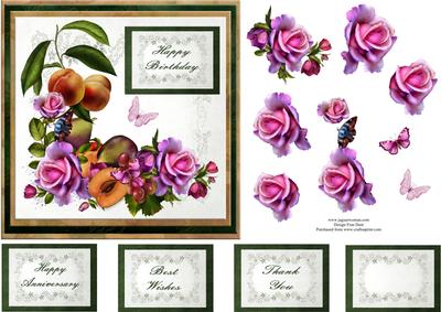 Roses, Fruit and Butterflies with Decoupage