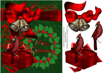 Red Cardinal Bird Merry Christmas