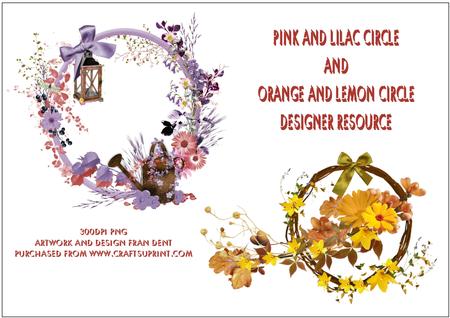 Pink and Lilac Circle and Orange and Lemon Circle