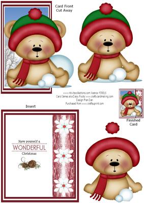 Over the Edge Bear with Snowballs