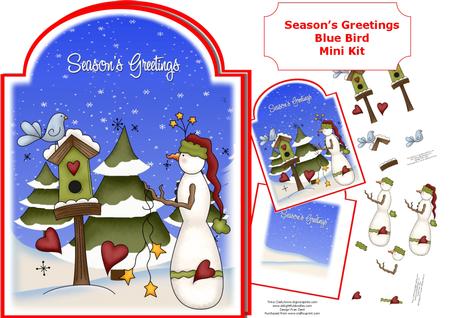 Season's Greetings Blue Bird