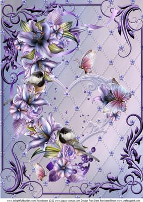 Chickadees and Lilies A4 Topper 2