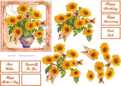 Butterflies Amongst the Sunflowers