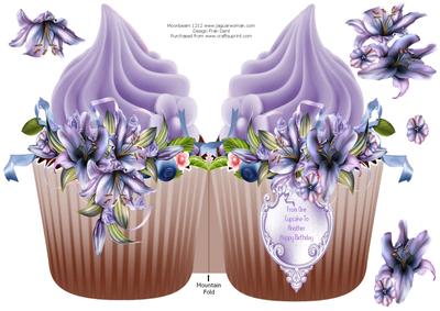 Lavender Cupcake with Lilies
