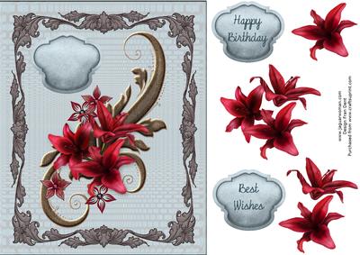 A Swirl of Red Lilies