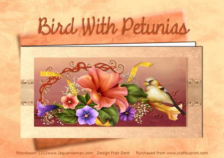 Bird with Petunias Card Kit