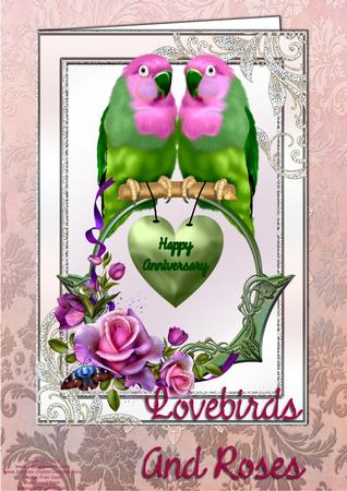 Lovebirds and Roses Card Kit