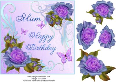 Roses and Butterflies for Mum's Birthday