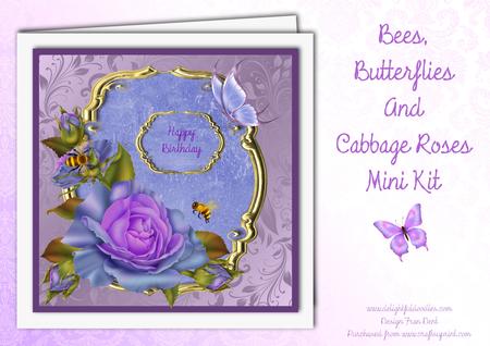 Bees Butterflies and Cabbage Roses Mini Kit