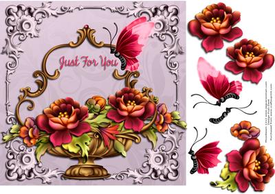 Flower Basket and Butterfly