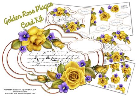 Golden Rose Plaque Card Kit
