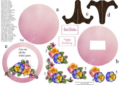 Pansy Plate and Stand