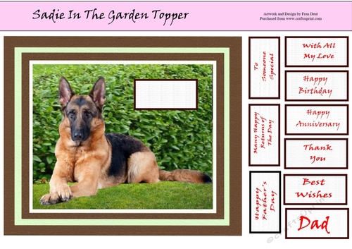 Sadie In The Garden Topper
