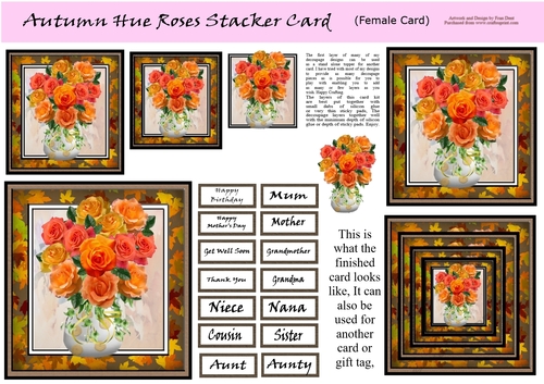 Autumn Hue Roses Stacker Card