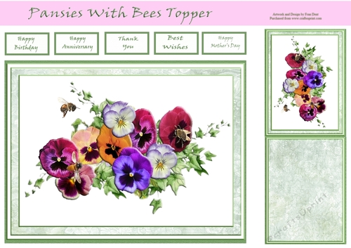 Pansies With Bees Topper
