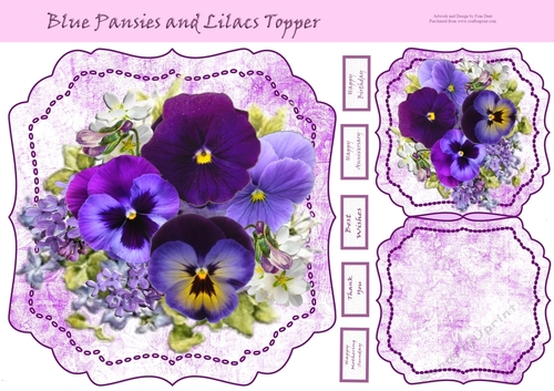 Blue Pansies and Lilac Toppers