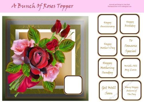 A Bunch Of Roses Topper