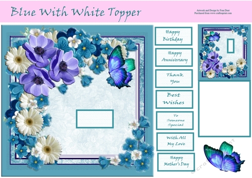 Blue With White Topper 7x7