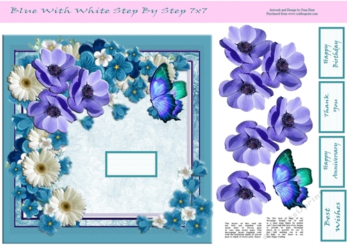 Blue and White Step By Step 7x7