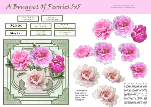 A Bouquet Of Peonies 5x5