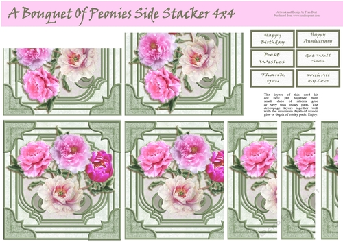 A Bouquet Of Peonies Side Stacker