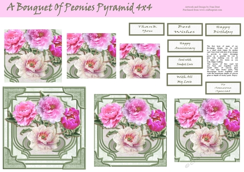 A Bouquet Of Peonies Pyramid 4x4