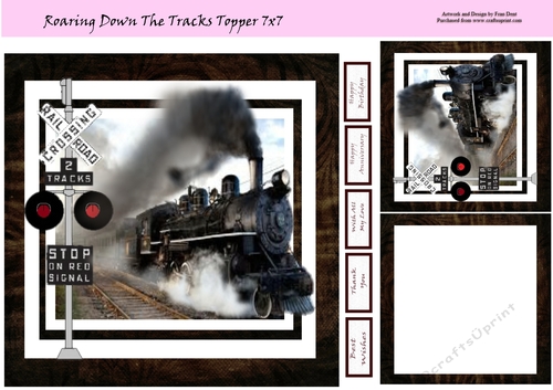 Roaring Down The Tracks Topper 7x7