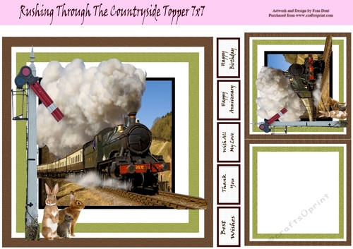 Rushing Through The Countryside Topper 7x7