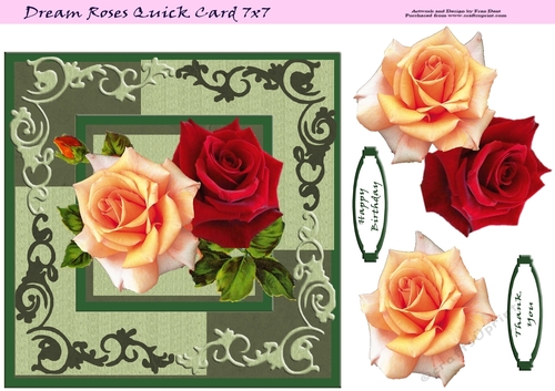 Dream Roses Quick Card 7x7
