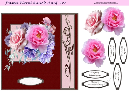 Pastel Floral Quick Card 7x7