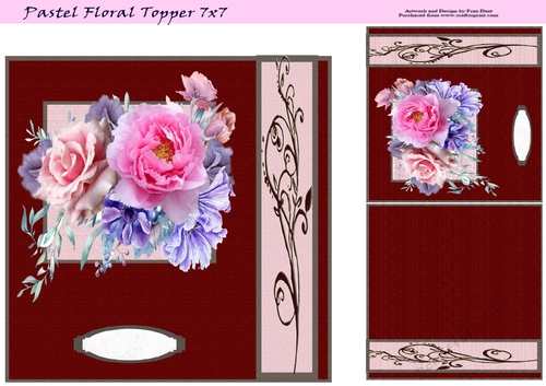 Pastel Floral Topper 7x7