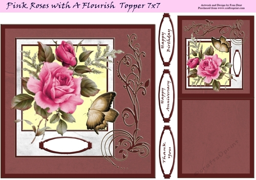 Pale Pink Roses With A Florish Topper 7x7