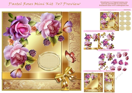 Pastel Roses Mini Kit 7x7