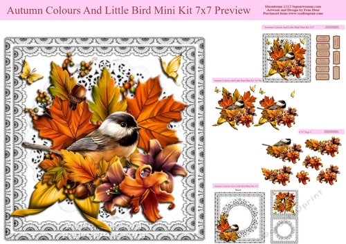 Autumn Colours And Little Bird Mini Kit 7x7