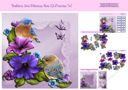 Feathers And Petunias Mini Kit 7x7