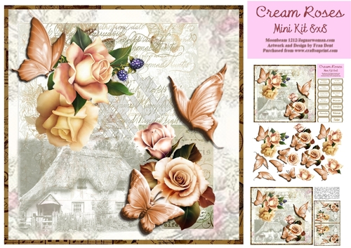 Cream Roses Mini Kit 8x8