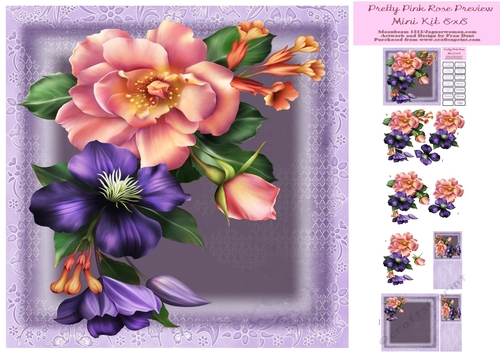 Pretty Pink Rose Mini Kit 8x8