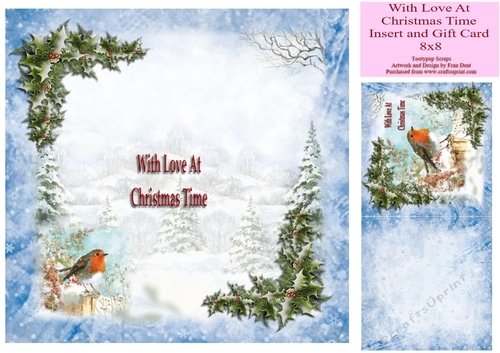 With Love at Christmas Time Insert 8x8 And Gift Card