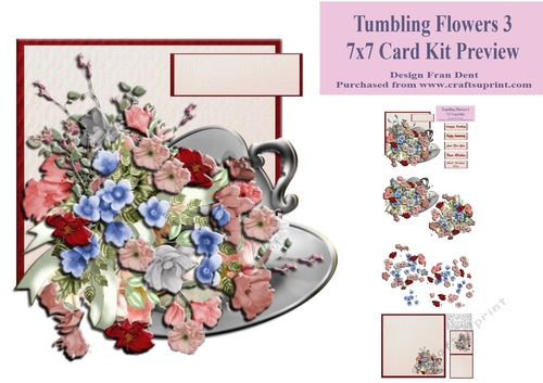 Tumbling Flowers 3 7x7 Card Kit