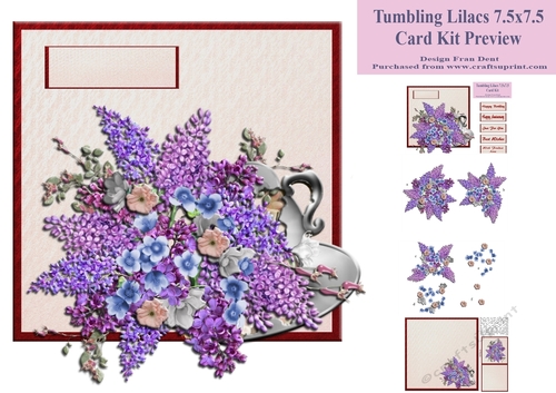 Tumbling Lilacs 7.5x7.5 Card Kit