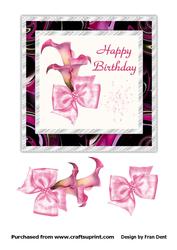 Calla Lilies Decoupage Happy Birthday