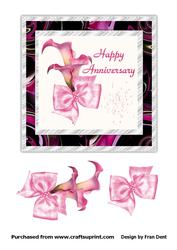 Calla Lilies Decoupage Happy Anniversary
