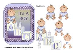Gingham Framed It's a Boy